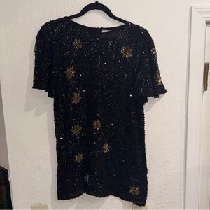 Black and Gold Starry sequin dress | Jen’s pirate